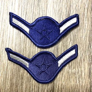 Vintage Blue Star Patches USAF Airman 1980's Embroidered for Blue Jacket - Foto 1 di 4