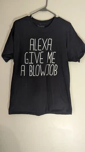 Camiseta negra Spencer's - Alexa Give Me A Blow Job - talla grande - Imagen 1 de 5