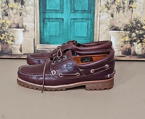 Timberland 3 Eye Classic Lug Oxblood Burgundy Boat Shoes 50009 Men’s Size 8.5 M - Picture 1 of 9