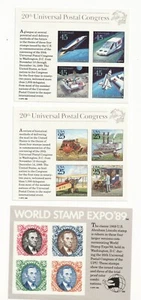 US 2433 2438 - C126 1989 UPU imperf World Stamp Expo Souvenir Sheets set MNH VF - Picture 1 of 2