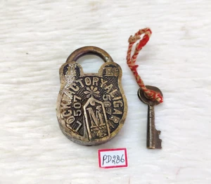 1950s Vintage No.507 Lock Factory Aligarh M4 Brass Padlock Decorative Old PD286 - Picture 1 of 7