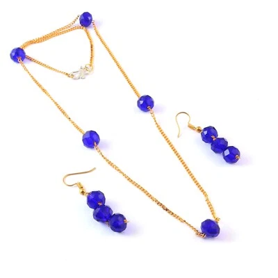 Blu Spinello Rondella 925 Argento Sterling 30.5-91.4cm Stand Catenina 14k Oro - Immagine 1 di 4