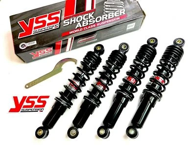 YSS 4 Simson HQ ÖLDRUCK Stoßdämpfer schwarz 300mm + 280mm Schwalbe KR51 NEU