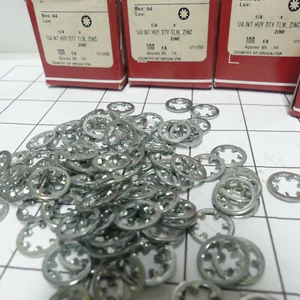 Stck 100: Hochwertige HD 1/4" Innenverzahnung verzinkter Stahl Sicherungsscheibe - Bild 1 von 8