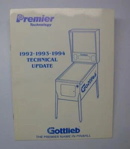 Gottlieb Premier Pinball Technical Update Manual  Free USA Shipping! - Picture 1 of 2