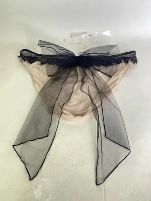 CACIQUE Seriously Sexy Sheer Mesh Bow on Back String Bikini Panties Womens 18-20 - Image 1 of 4