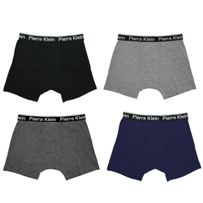 PIERRE KLEIN Mens 2 Pack (4 Pair) Boxer Shorts | Gift Box Set | Keyhole Trunks | M - 2XL