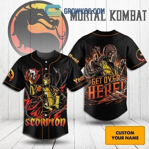 Mortal Kombat Get Over Here Baseball Jersey- gift fan jersey hot, - Picture 1 of 2