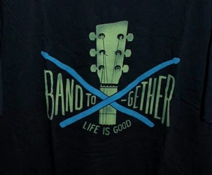 XL NUEVO CON ETIQUETAS Camiseta Life is Good Guitar Band Together Negra Calce Ajustado SS Newbury Para Hombre - Imagen 1 de 3