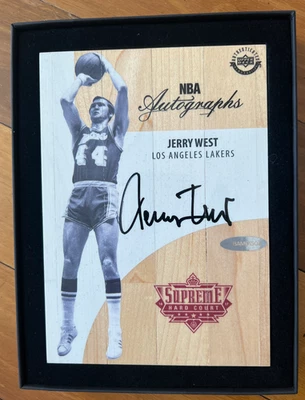 2016-17 UDA Supreme Hard Court JERRY WEST Auto Black and White Logo Man - Image 1 of 3