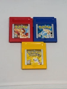 Pokémon: Red Blue & Yellow Bundle (Nintendo Gameboy) Authentic, New Batteries - Picture 1 of 18