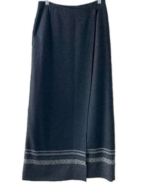 Eddie Bauer Mezcla de Lana Carbón Rayas Manta Envoltura Falda Preppy Talla 2P Foto 1 de 4