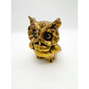 Rare Gold "Toot" Figurine California Pottery Hoot Owl Vtg mcm Kay Finch-McFarlin - Picture 1 of 3