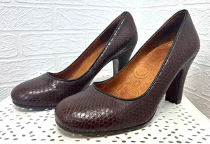 Zapato de Corte Chie Mihara Cuero Marrón Aspecto Serpiente Punta Redonda Talla 37 Preloved - Imagen 1 de 7