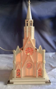 Rare Vintage Raylite/Paramount #177 Illuminated Musical Cathedral Box & Cross - Bild 1 von 14