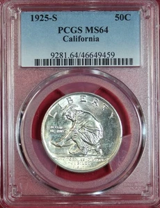 1925-S CALIFORNIA DIAMOND JUBILEE COMMEMORATIVE HALF DOLLAR PCGS MS64 - Picture 1 of 4