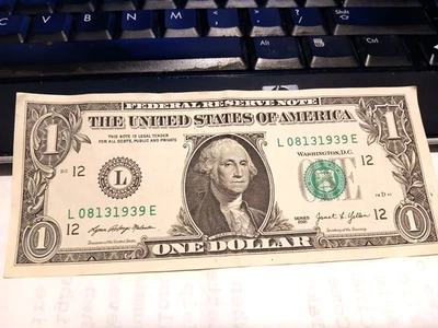 August 13th 1939 $1 One Dollar Bill Fancy Serial Number Birthday Note 08131939 - Image 1 of 3