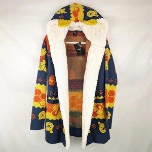 Neu mit Etikett Disney Winnie Puuh Kapuzen-Cardigan Pullover gelbe Ohren Cozycore Sherpa - Bild 1 von 9