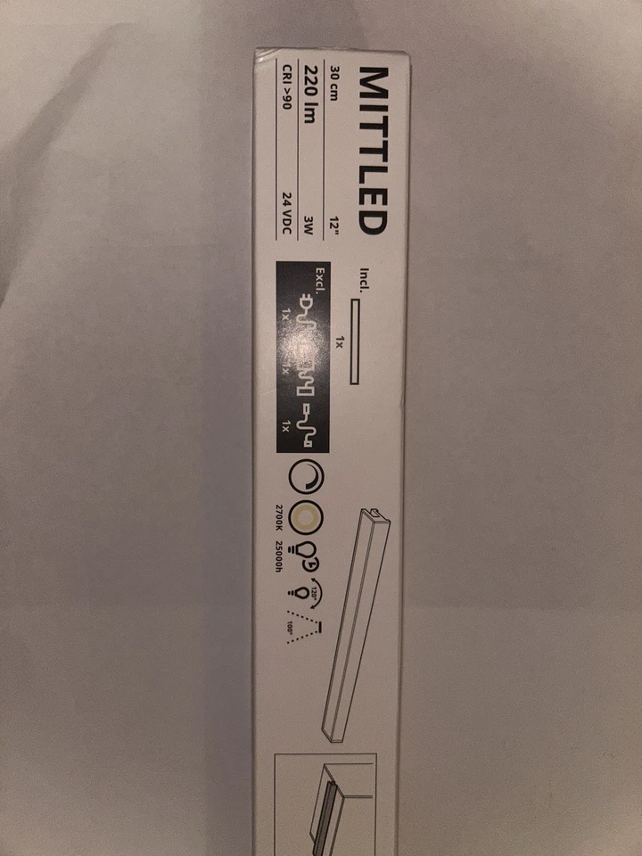 MITTLED, Barra a LED sottopensile, intensità luminosa regolabile bianco, 30 cm - Immagine 1 di 4