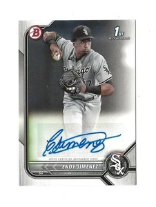 Bowman Baseball 2022 Enoy Jiménez Autografiado Medias Blancas Prospect RC - Imagen 1 de 2