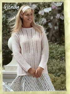 Wendy Nirvana knitting pattern 4414. DK lacy sweater 24-42" NEW, old stock - Picture 1 of 4
