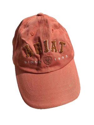 Chapéu Ariat Adulto Tamanho Ajustável Laranja Clássico Logotipo de Feltro Soletrar Roupa de Trabalho Antiga - Imagem 1 de 4