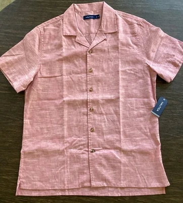 NEW Nautica Men’s Shirt Sz MEDIUM Coral Lightweight Short Sleeve Poly/Cotton NWT - Image 1 of 4