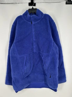 Chaqueta Pullover Nike Yoga Fleece Sherpa Ajuste Térmico Piel Azul DD2182-430 Mediana Foto 1 de 4