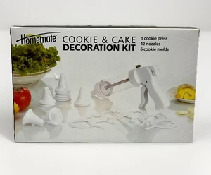 Homemate Cookie & Cake Decoration Tool Kit 1 Press, 12 Nozzles & 6 Cookie Molds - Picture 1 of 8
