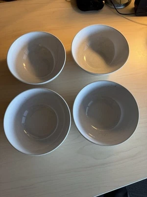 IKEA 12011 White Soup Chili Rice Cereal Bowls 6 1/4" Sweden Set Of 4 - Image 1 of 4