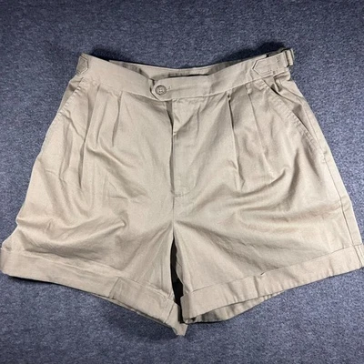 Pantalones Cortos Banana Republic Adventure Safari Para Mujer 8 Caqui Tiro Alto Plisado Ajuste Foto 1 de 4