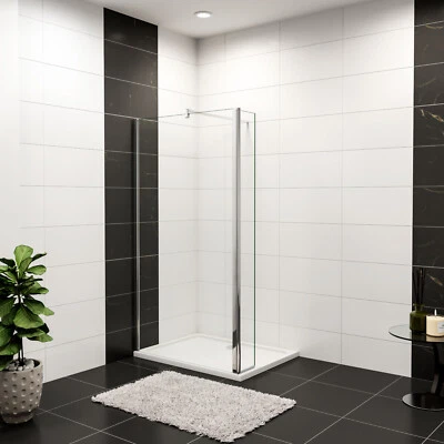 AICA SANITÄR GMBH Walk in Duschabtrennung 8mm NANO Duschkabine Duschwand Dusche mit Flipper Panel