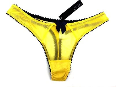 Nuevo Claudette Lencería Tanga Bikini Panty Calzoncillo Lencería Sexy Bragas Amarillo Azul Marino Foto 1 de 4
