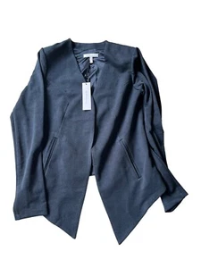BCBGeneration Open Front Tuxedo Jacket S Long Sleeve Asymmetric Hem Black NWT - Picture 1 of 8