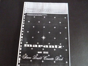 Manuale di servizio Marantz stereo doppia cassetta deck SD 593 - Foto 1 di 1