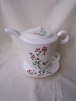 Tee for one aus Porzellan -  * Motiv Rote Beeren *  - Original Tea Logic - - Bild 1 von 4