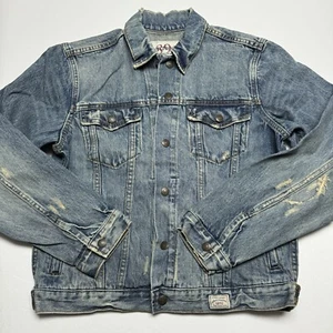 abercrombie boys' distressed Heavyweight Denim Jacket Size: XL - Picture 1 of 14