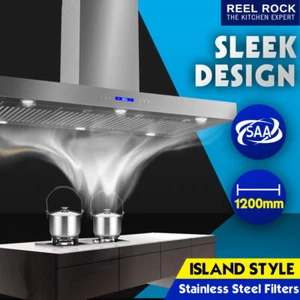 New Island Ceiling Mounted 120cm Rangehood Stainless Steel 1200mm Range Hood - Picture 1 of 12