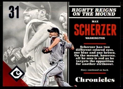 2017 Panini Chronicles Blue Max Scherzer /399 Washington Nationals #28 - Image 1 of 2