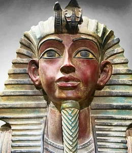 Estatua de colección del rey Tutankamón - Máscara del rey Tut con toque final antiguo - Imagen 1 de 9