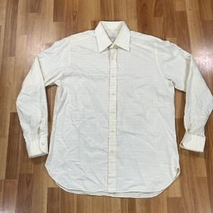 Marol Bologna Dress Shirt Mens Size 41 16 Yellow Blue Stripes Button Up - Picture 1 of 9