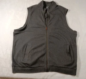 Roundtree & Yorke Mens Full Zip Sweater Vest  XL Grey Preppy  - Picture 1 of 8