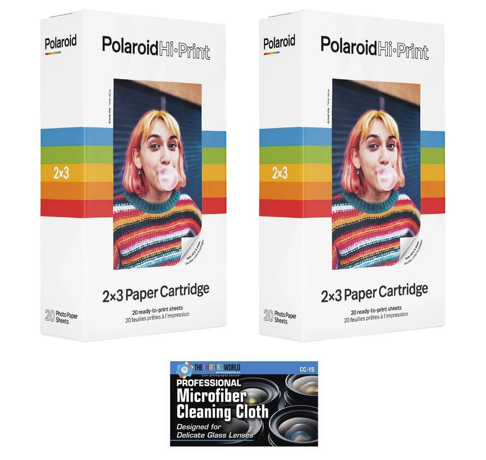 Polaroid Hi-Print 2 x 3" Paper Cartridges - 2 Pack, 40 Sheets - with MicroFib... - Image 1 of 1