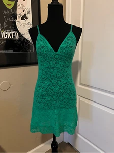 Victoria's Secret green lace mini slip dress - Picture 1 of 5