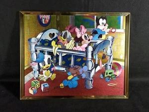 Vintage Disney Babys Kinderzimmer Kapern Metallguss Folienbild 10x8,5 gerahmte Kunst - Bild 1 von 7