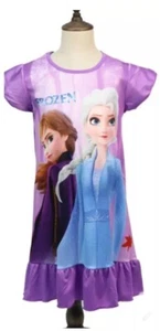 Disney Frozen Girls Short Sleeve Dress Pajama Nightgown Sz Small NEW - Picture 1 of 1