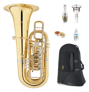 F Tuba Bass Messing 6 Ventile Klier Mundstück Trolley Koffer Zubehör Ventilöl - Bild 1 von 9