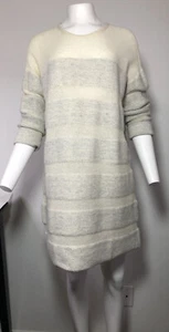 Something Navy Metallic Stripe Sweater Dress Cream Size Large 2403 - Bild 1 von 12