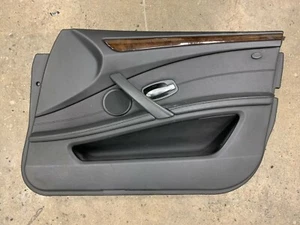 08-10 BMW E60 525i 528i 530i 550i front right interior door panel BLACK LEATHER - Foto 1 di 5