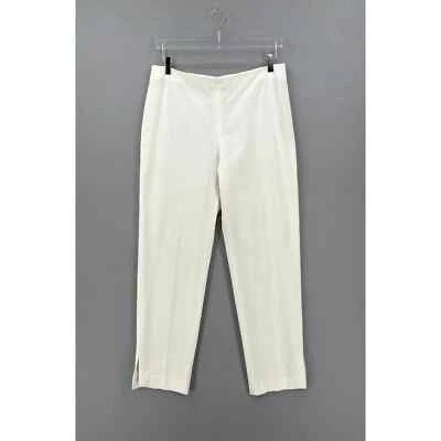 Pantalones BRUNELLO CUCINELLI para mujer 12 blanco roto mezcla de algodón elástico ajustado Foto 1 de 4